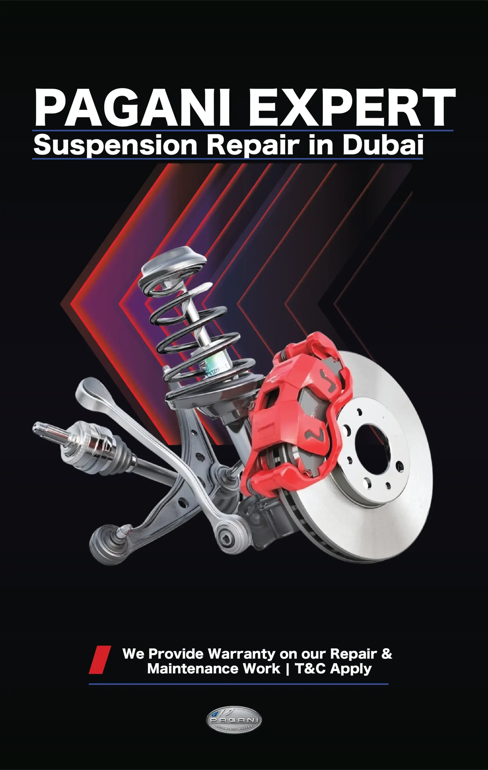 Pagani Suspension Repair and Replacement in Dubai