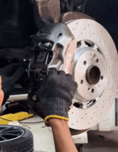 Certified mechanics performing precision repair on Mercedes-Benz S-Class (W222)