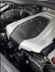 Tools and parts used for Audi A6 engine replacement at The Car Lab
