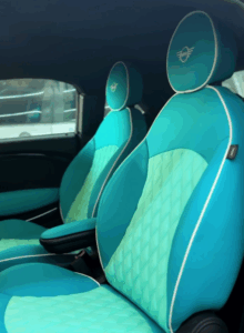 Newly upholstered Mini Cooper S interior by The Car Lab Auto Repair Center in Dubai