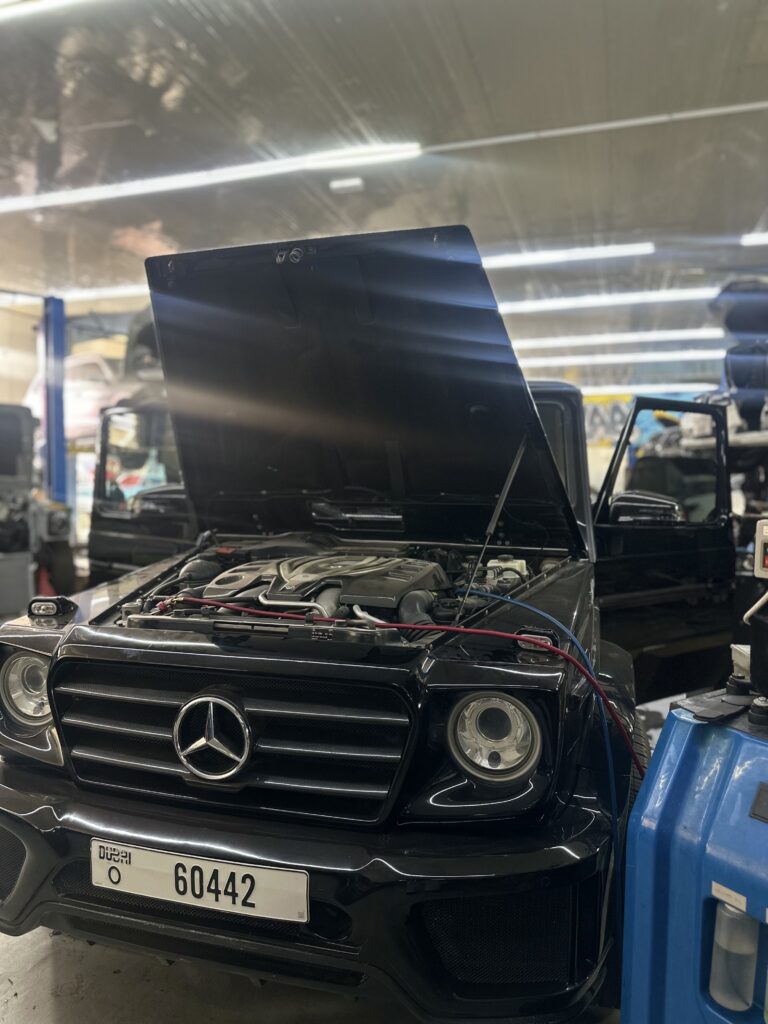 Mercedes G63 AC maintenance service at Dubai workshop