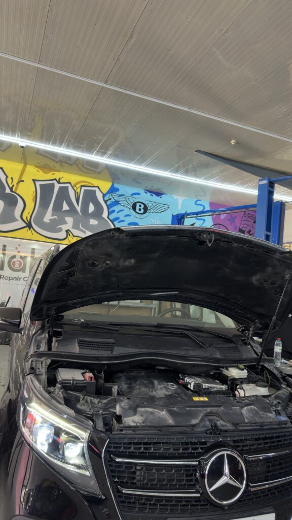 Mercedes Benz V300 rear cabin AC installation completed Dubai