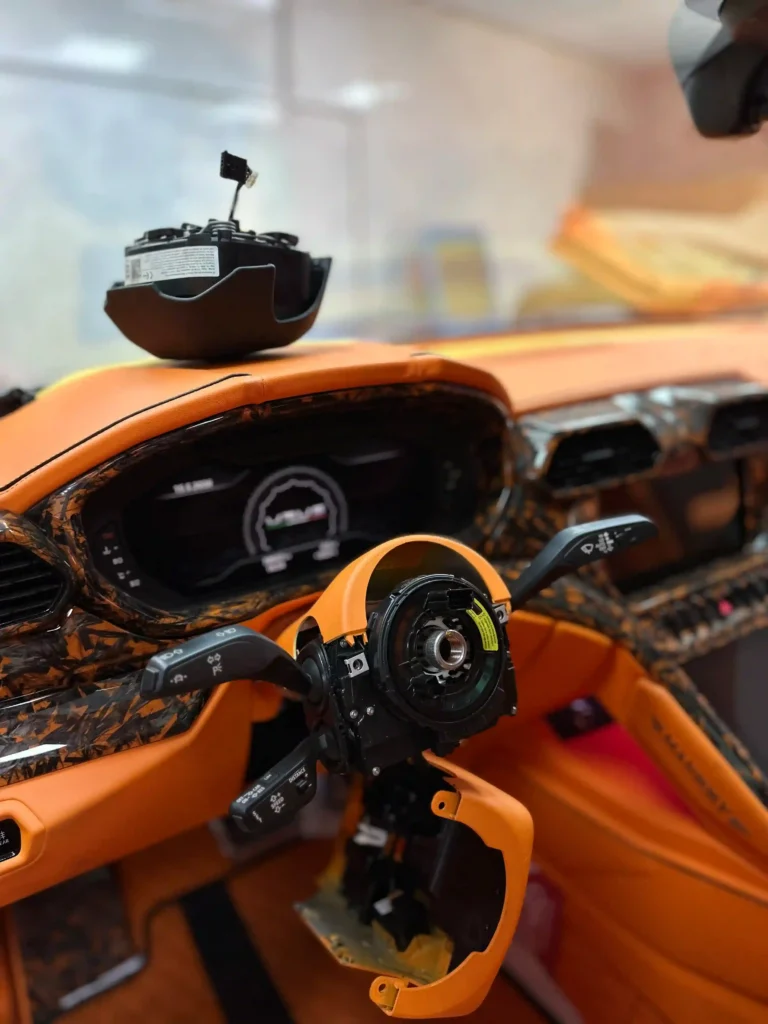 Peach Lamborghini Urus Steering Repair In Dubai